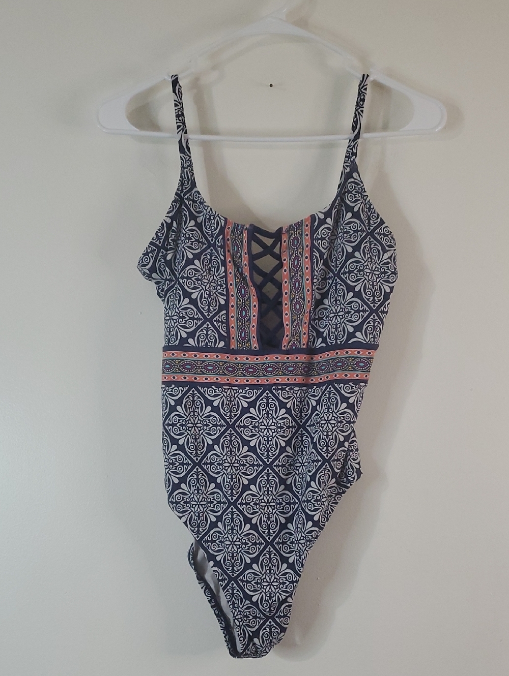 LaBlanca Navy & White Mandala Strappy Mio One-Piece Swimsuit & Pants Size 6 Sm - Picture 2 of 16